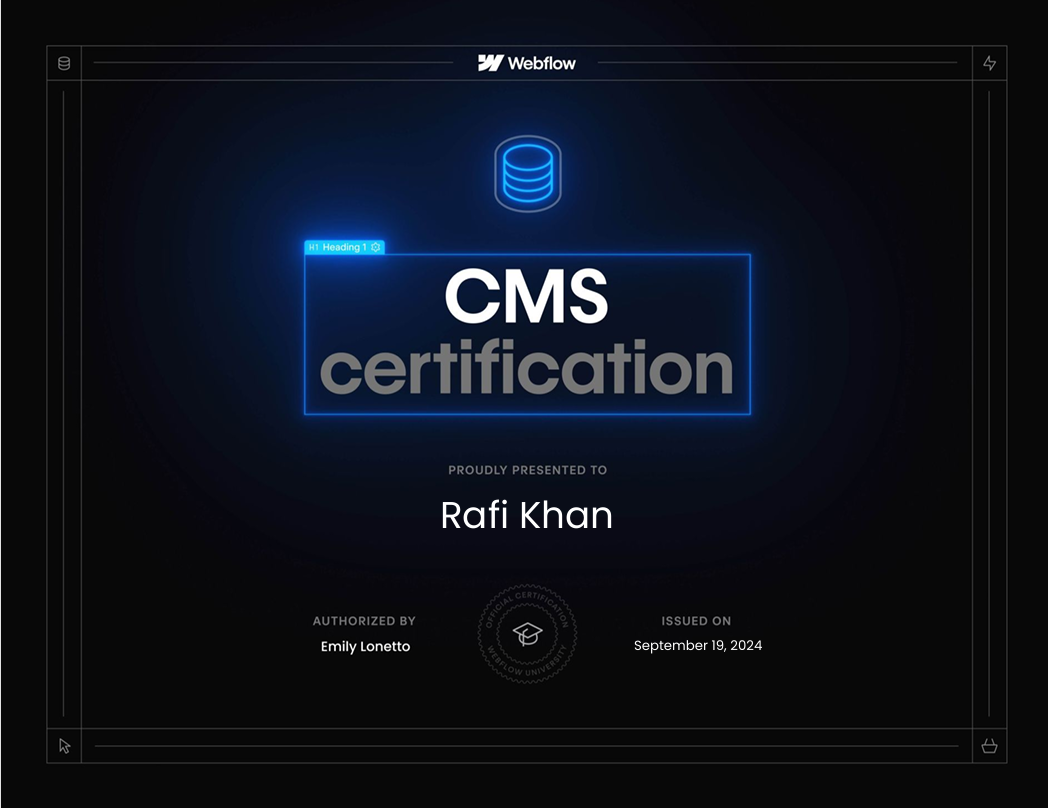 CMS Certification certificate
